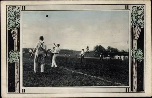 Passepartout Ak Männer beim Volleyball