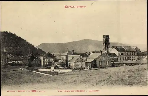 Ak Étival Lothringen Vosges, Blick auf den Ort