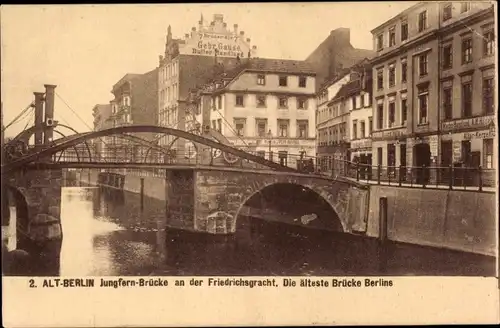 Ak Berlin Mitte, Jungfern-Brücke an der Friedrichsgracht
