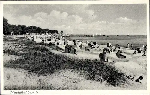 Ak Ostseebad Grömitz in Holstein, Partie am Strand, Strandkörbe