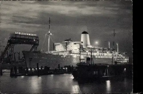 Ak Hamburg, Dampfschiff Arcadia im Hafen, P&O Line, Stülckenwerft