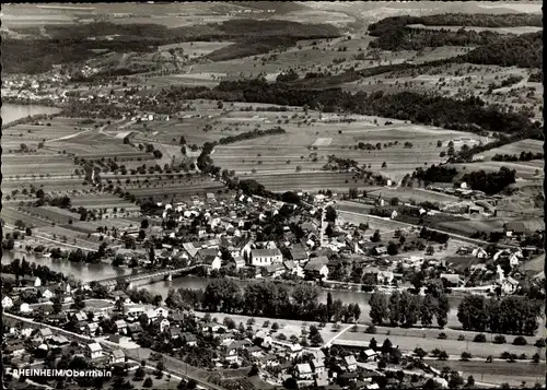 Ak Rheinheim Küssaberg Klettgau, Gesamtansicht, Fliegeraufnahme