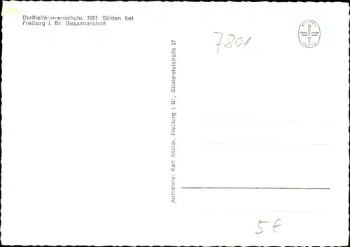 Ak Sölden bei Freiburg im Breisgau, Dorfhelferinnenschule, Gesamtansicht