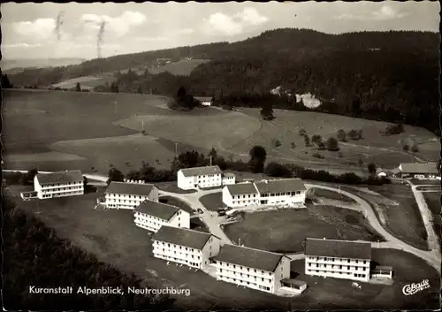 Ak Neutrauchburg Isny im Allgäu, Kuranstalt Alpenblick, Fliegeraufnahme