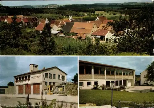 Ak Ramsberg Pleinfeld in Mittelfranken, Feuerwehrwache, Panorama, Schule