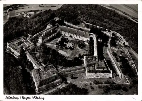 Ak Wülzburg Weißenburg in Mittelfranken Bayern, Die Burg, Fliegeraufnahme