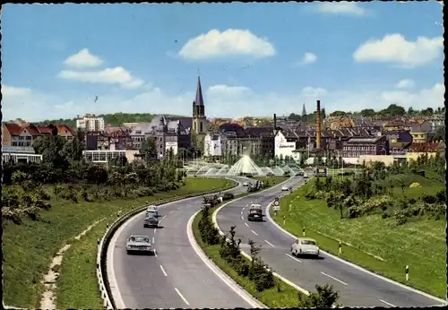 Ak Aachen in Nordrhein Westfalen, Autobahn, Ring, Springbrunnen, Stadtpanorama, Straßenpartie