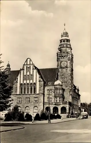 Ak Wittenberge an der Elbe Prignitz, Rathaus, Straßenpartie