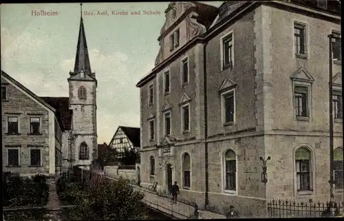 Ak Hofheim in Unterfranken Bayern, Bez.-Amt, Kirche, Schule