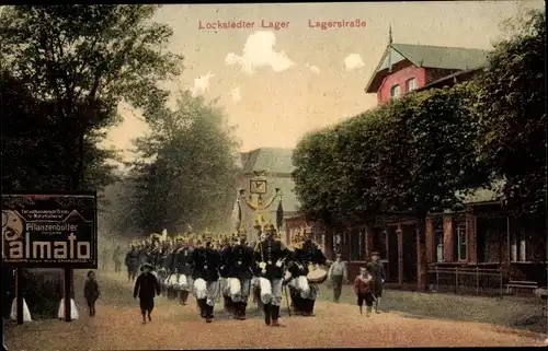 Ak Lockstedt in Holstein, Lockstedter Lager, Lagerstraße, Reklame Palmato Pflanzenbutter