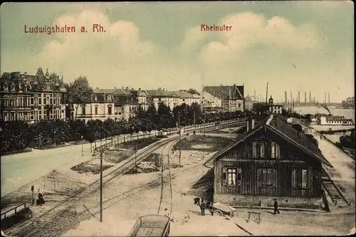 Ak Ludwigshafen am Rhein Rheinland Pfalz, Rheinufer