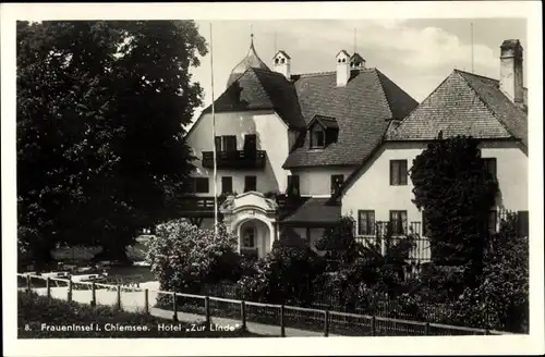 Ak Fraueninsel Chiemsee Oberbayern, Hotel zur Linde