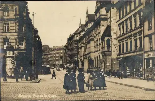 Foto Ak Mainz am Rhein, Rue de la Gare