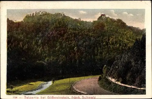 Ak Gößweinstein in Oberfranken, Talpartie, Wald