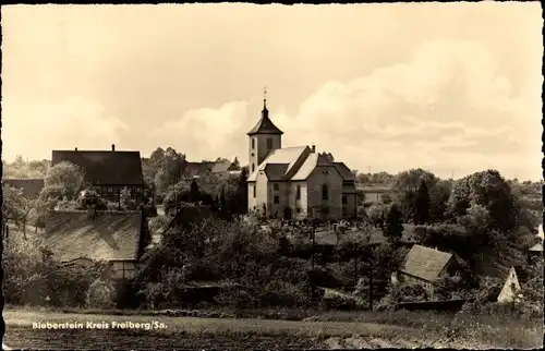 Ak Bieberstein Reinsberg in Sachsen, Blick zur Kirche