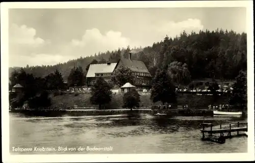 Ak Kriebstein Mittelsachsen, Blick von der Badeanstalt