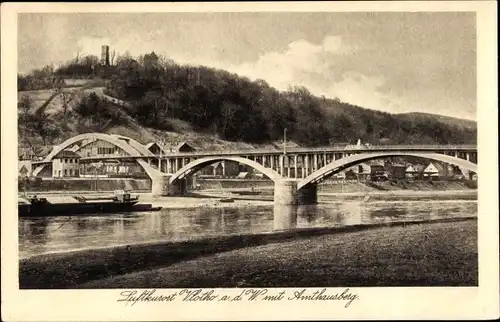 Ak Vlotho in Nordrhein Westfalen, Amthausberg, Brücke