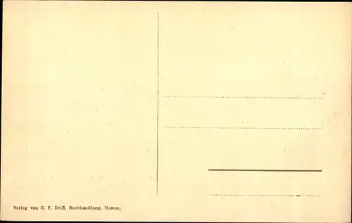 Ak Husum in Nordfriesland, Blick vom Deich, Gedicht von Theodor Storm