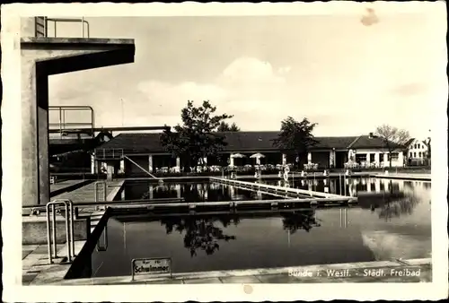 Ak Bünde in Westfalen, Städt. Freibad