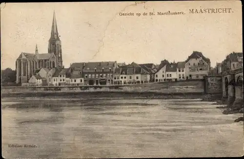 Ak Maastricht Limburg Niederlande, Gezicht op de St. Martinuskerk