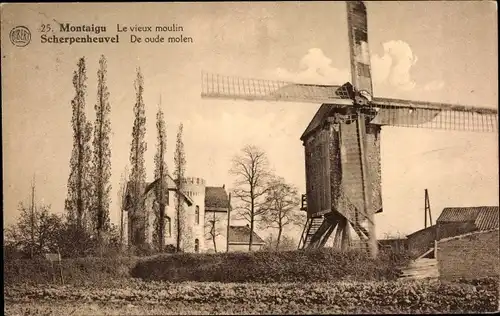 Ak Montaigu Scherpenheuvel Flämisch Brabant, Le vieux moulin, Windmühle