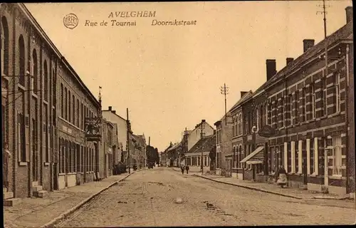 Ak Avelghem Avelgem Westflandern, Rue de Tournai, Doornikstraat