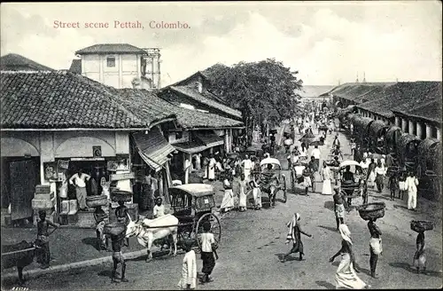 Ak Pettah Colombo Ceylon Sri Lanka, Street scene