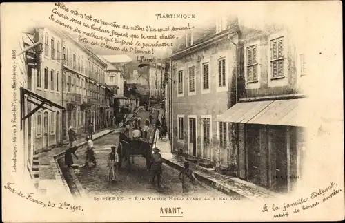 Ak Saint Pierre Martinique, Rue Victor Hugo