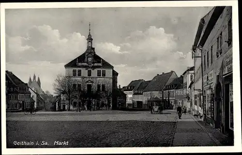 Ak Groitzsch in Sachsen, Markt