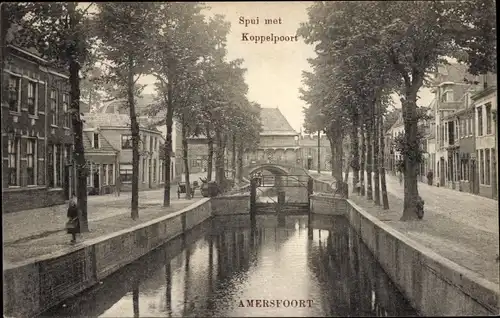 Ak Amersfoort Utrecht Niederlande, Spui met Koppelpoort