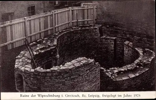 Ak Groitzsch in Sachsen, Ruine der Wiprechtsburg