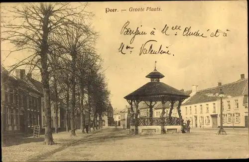 Ak Peer Flandern Limburg, Groote Plaats