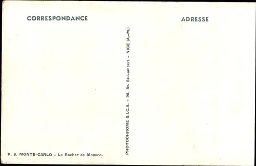 Ak Monte Carlo Monaco, Le Rocher de Monaco