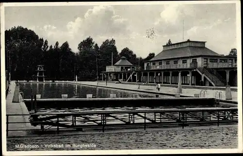 Ak Mönchengladbach am Niederrhein, Volksbad im Bungtwalde