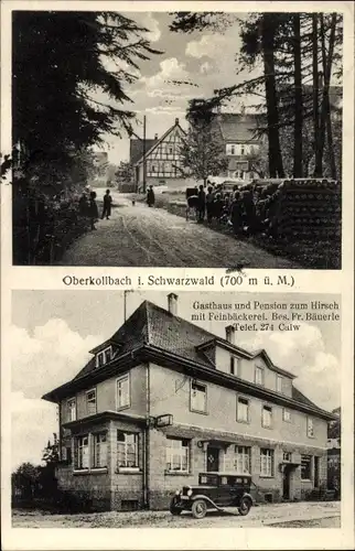 Ak Oberkollbach Oberreichenbach im Schwarzwald, Gasthaus zum Hirsch, Feinbäckerei