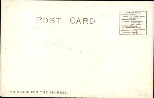 Künstler Ak Red Star Line, RSL, Antwerpen - Dover - New York, Passagierdampfer, Dame im Hafen