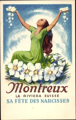 Ak Montreux Kanton Waadt Schweiz, La Riviera Suisse, Sa Fete des Narcisses