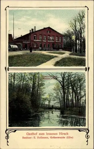 Ak Grünewalde Schönebeck an der Elbe, Gasthof zum braunen Hirsch