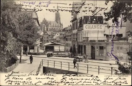 Ak Bâle Basel Stadt Schweiz, Steinenvorstadt