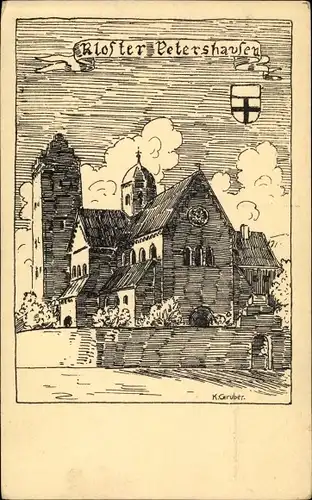 Künstler Ak Gruber, K., Petershausen Konstanz am Bodensee, Kloster Petershausen