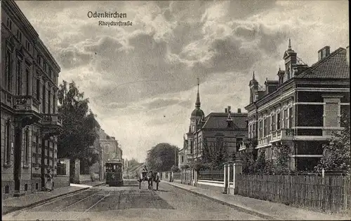 Ak Odenkirchen Mönchengladbach am Niederrhein, Rheydter Straße, Straßenbahn