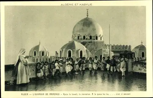 Ak Algier Alger Algerien, L'Ouvroir de Marengo, Apres le travail