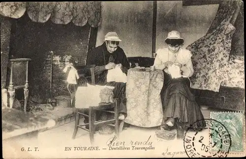 Ak En Touraine, Dentellieres Tourangelles, Klöpplerinnen