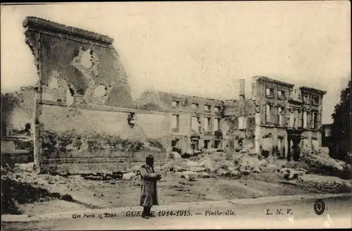 Ak Pintheville Lothringen Meuse, Kriegszerstörung 1. WK