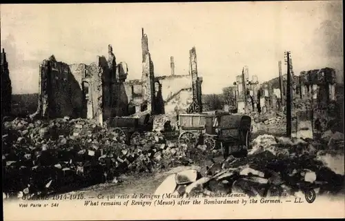 Ak Revigny Meuse, Ruines, Kriegszerstörung I. WK