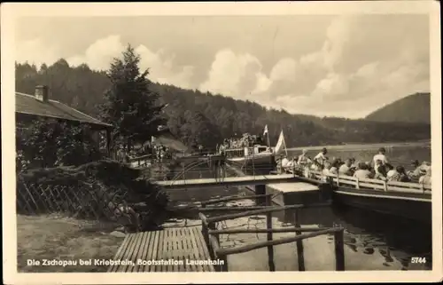 Ak Kriebstein, Zschopau, Bootsstation Lauenhain