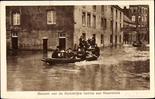 Ak Roermond Limburg Niederlande, Watersnood 1925-1926, Bezoek van de Koninklijke familie