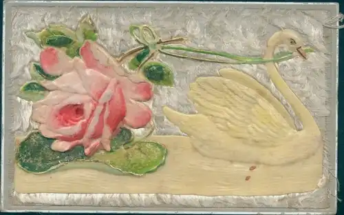Relief Ak Schwan, Rose, Kitsch
