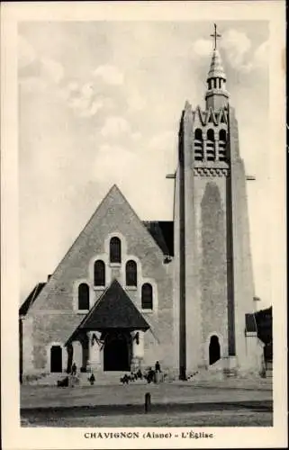 Ak Chavignon Aisne, L'Èglise