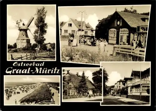 Ak Ostseebad Graal Müritz, Strand, Windmühle, Milch Bar Seestern